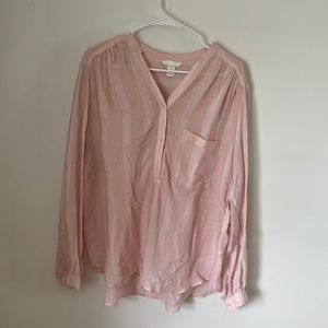 H&M pink half button up blouse